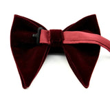 Men's Business Bow Tie Velvet  Royal Blue Burgundy Double Deck Big Bowtie Fashion New Mens Wedding Horns Bowties Gifts for Men