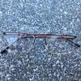 Men's business glasses frame half frame Square frame ultra light comfortable titanium alloy optical prescription Eyeglasses