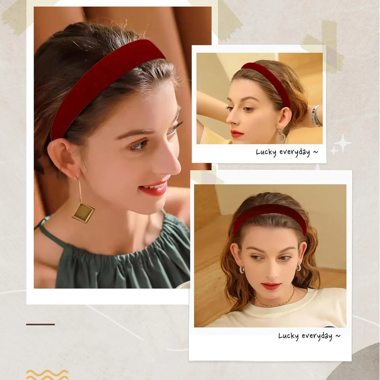 3 Pcs Black Velvet Padded Headbands for Women, Soft Simple Headband for Girls and Teens, Plain No Teeth Thick Hoops Hair Accesso