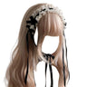 Gothic Headbands for Women Subculture Headband Gothic Bow White Headwear Cosplay Maid Flouncing Photo Props