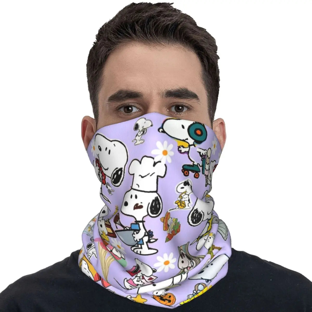 Snoopy & Woostock Manga Bandana Funny Balaclava Spring Running Travel UV Protection Bicycle Mask Breathable Face Cover Mask