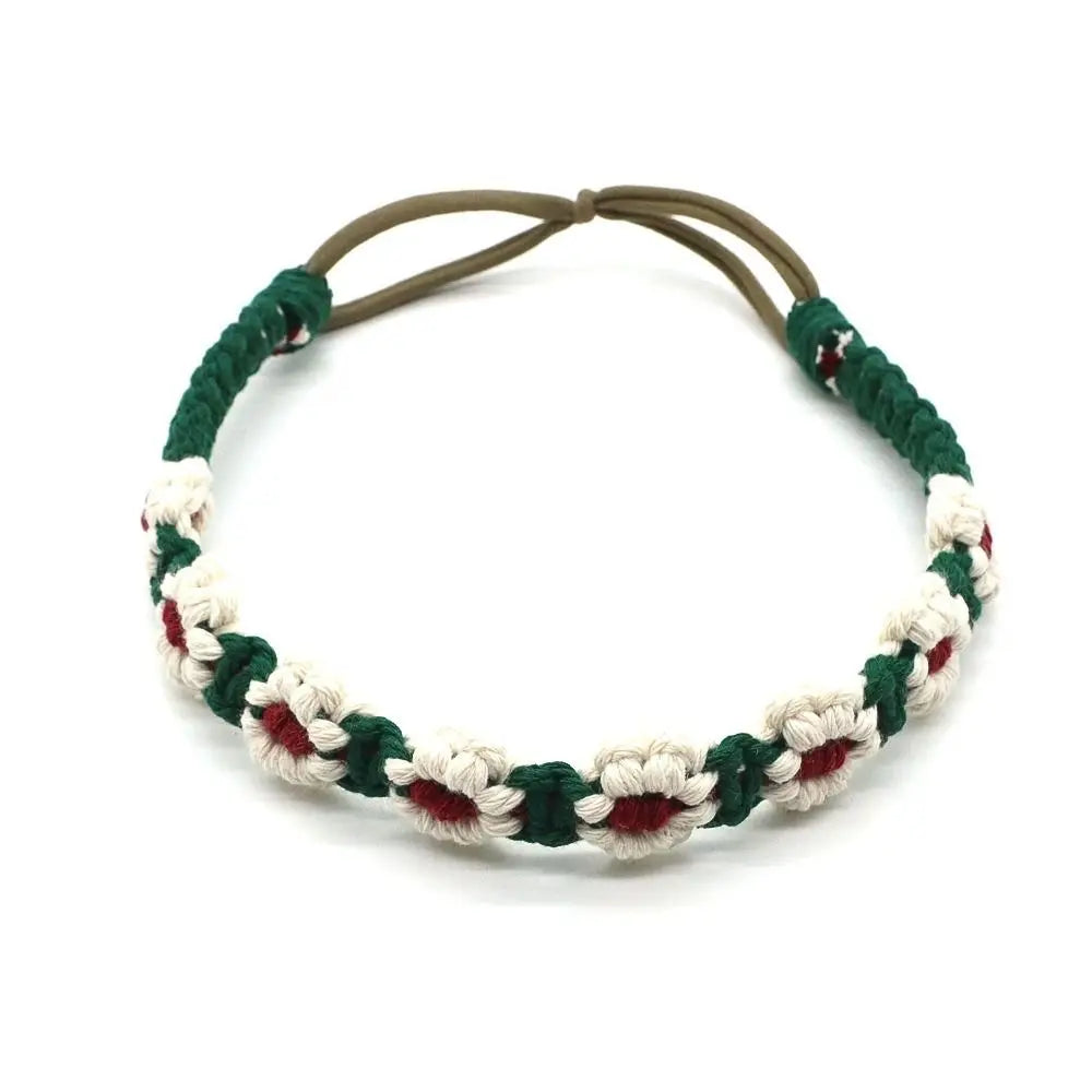 Style Elastic Hair Band Braided Rope Headwrap Turban Women Hair Scarf Macrame Hair Band Bohemian Headband Crochet Bandana
