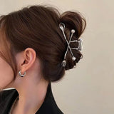 New Punk Geometric Metal Gold Silver Simple Hair Clip Claw for Women Trendy Large Crab Catches Clamp Korea Headwear Accessories