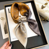 2024 Luxury Brand Silk Scarf Square Women Shawls And Wraps Office Small Hair Neck Hijabs Kerchief Foulard Ladies Scarves 70*70cm