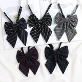 Korean style elegant Ties for men gifts Top clothes accessories Wedding  Black Gray Striped JK Ladies Collar Slim Neck Bow tie