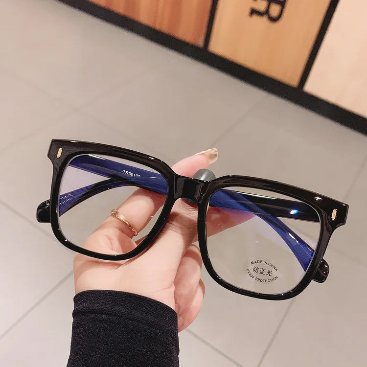 New Clear Lens Near Sight Myopia Glasses Large Sqaure Minus Diopter Eyewear Fashion Ultralight Trendy Eyeglasses for Men Women