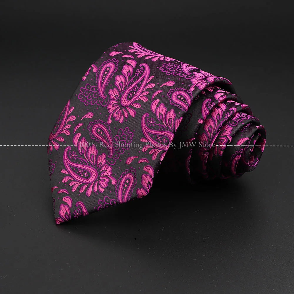 New Design Wedding Men Tie Purple Solid Striped Paisley Flower Neckties Men Business Dropshipping Groom Collar Accessories Gift