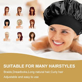 Soft Long Hair Care Bonnet Imitation Silk Solid Satin Satin Shower Caps Large Elastic Edge Wrap Night Sleep Hat for Women