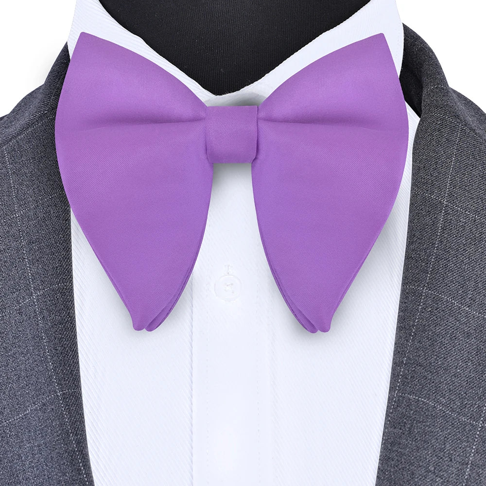 Classic Silk Solid Green Red Black Big Bow Tie for Man Fashion Bowknot Party Business Office Wedding Gift Accessories