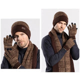 Long Knitted Scarf Women Winter Hat Ultra-thick Fleece Lined Winter Warm Beanie Hat Gloves Scarf Set Super Soft for Men