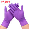 20/50PCS Disposable Nitrile Gloves Purple Powder-Free Rubber Hand Work Gloves for Mechanic Kitchen Beauty Household Cleaning