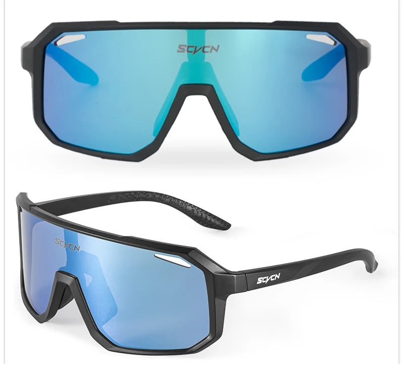SCVCN New Riding Cycling Sunglasses Outdoor Sports Running Goggles Men's Mtb Bicycle Glasses Women Cycling Eyewear 1 Lens