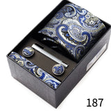 Men's Tie Gift Box With Neckties Handkerchiefs Cufflinks Tie Clips 6-Piece sets Group Business Wedding Festival Formal Ties