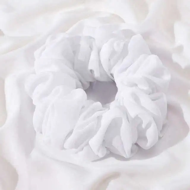 Elastics Chiffon Hair Band Solid Color Big Circle Scrunchies for Women Girl Ponytail Holder Hair Rope Hairband Hair Accessoires