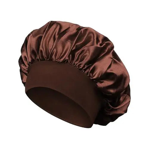 Newly Satin Night Hair Cap Women's Solid Sleeping Hat Sleep Care Bonnet Nightcap For Women Unisex Cap