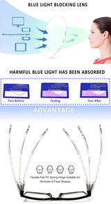 Blue Light Blocking Reading Glasses Spring Hinged Women with Striped Flower Frame Computer Goggle Reader Eyeglasses 0~+4.0