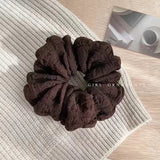 Korean Woman Large Cream Puff Elastics Hair Band Solid Color Scrunchies Hair Ties Ladies Ponytail Hold Hair Accessories