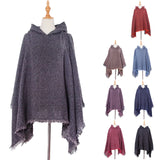 Fashion Autumn/Winter Knitted Hooded Cape Solid Colour Pullover Cape Warm Scarf Top Women Fashion Blouse 2023 T Shirt For Women