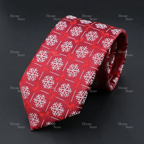 Classic Red Blue Christmas Tie For Men Father Festival Gift Santa Claus Snowman Tree Snowflake Elk Necktie Skinny 7cm Accessory