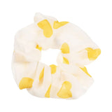 Women Lady Female Flower Hair Accessories LatticePrint Elastic Hairs Ties Yellow Scrunchies Hair Rope Girls Headwear