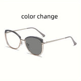 1 pair of new color-changing anti-blue light glasses, fashionable and personalized women's glasses, effectively block blue light
