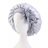 Women Shower Cap Sleeping Satin Bonnet Lace-up Bow Waterproof Women Braids Curly Night Hat Beauty Parlor Cap Salon Hat