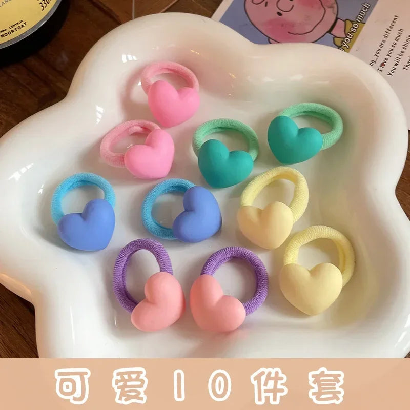 10pc Kids Girls Elastic Hair Bands Baby Hair Tie Rope Strap Rubber Bands Elastics Girls Tie Braids Hair Accessories