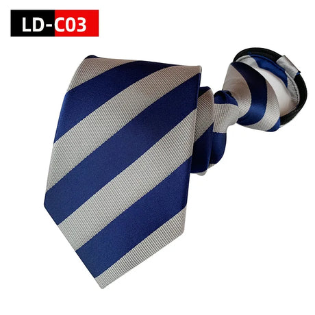 Zipper Tie Men Bridegroom Wedding Necktie Lazy Pre-tied Ties Striped 8cm Hot Sell Style Zipper Necktie For Men Women Wholesale