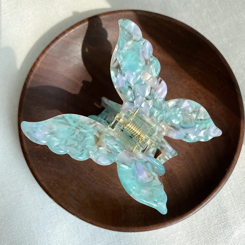 1pc Super Fairy New Style Colorful Butterfly Hair Clip Mermaid Ji Grab Clip Hair Accessories Disc Hair Grab Acetate Clip