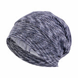 Women Men Sleeping Hat Baggy Beanie Satin Lined Night Unisex Sleep Cap Hair Care Bonnet Hair Loss Nightcap Pullover Hat Headwear