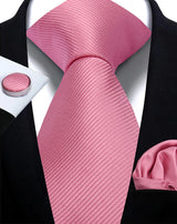 Corbata de marca de moda hecha a mano, sólida, con pañuelo y gemelos, para hombre, corbata, traje, camisa, accesorios de boda, regalos para hombre.
