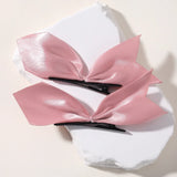 2pcs Black White Ribbon Hair Bows Clips Vintage Bowknot Side Hairpin Cute Girls Barrettes Headdress Hair Accessories for Women