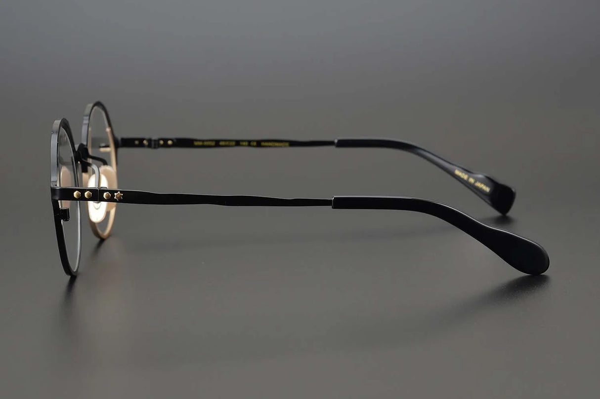53160 Retro round pure titanium handmade glasses frame men and women irregular high-end optical frames