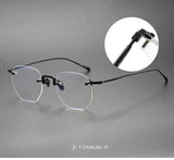 EYELUYAN Prescription Glasses 1.61 MR-8 Anti Radiation Aspheric Lens Myopia Optical Rimless Eyeglasses Pure Titanium Frame