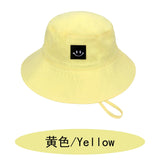 SMILE Baby Sunhat Summer Spring Kids Bucket Hat For Girls Boys Children Big Visor Cotton Sun Cap Beach Travel Panama Hats Caps