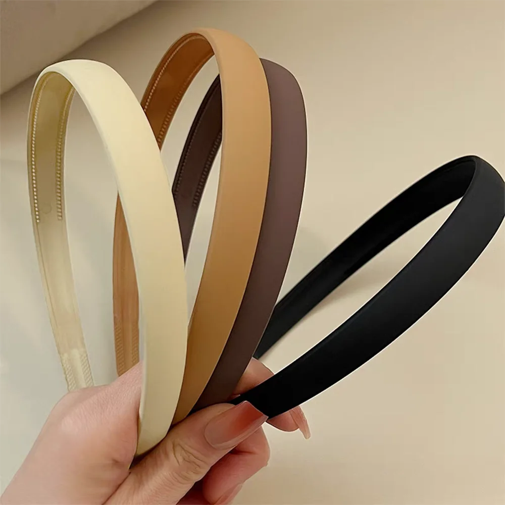 4pc European and American Black Khaki Style Hairbands Headbands for Women Men Versatile Girls Korean Daily Hair Accessories Tool