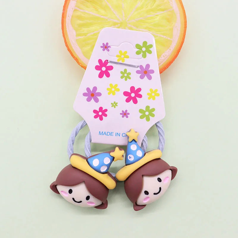 2 Pcs Lovely Little Chicken Children Elastics Hair Bands Hairpins Hair Clips Headwear Barrette Baby Girls Kids Hair Accessories