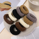 10-50pcs New Korean Woman Big Elegant Elastics Hair Band Solid Color Scrunchies Hair Ties Ladies Ponytail Hold Hair Accessories