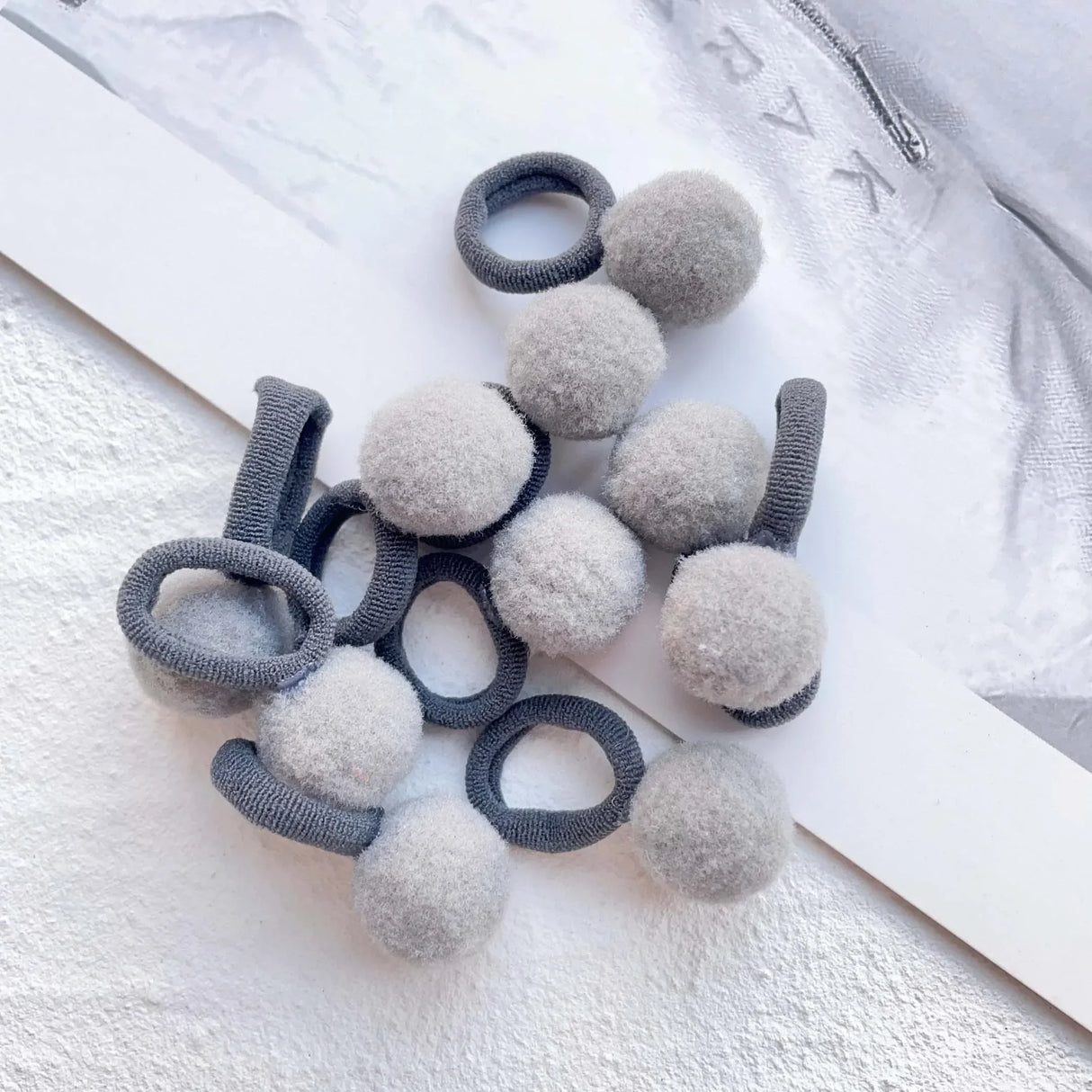10pcs Kids Elastic Hair Bands Girls Plush Ball Rubber Band For Children Sweets Scrunchie Hair Ties Clip Baby Hair Accessories