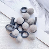 10pcs Kids Elastic Hair Bands Girls Plush Ball Rubber Band For Children Sweets Scrunchie Hair Ties Clip Baby Hair Accessories