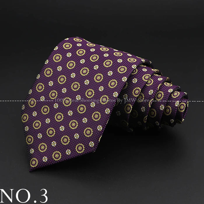 New Design Wedding Men Tie Purple Solid Striped Paisley Flower Neckties Men Business Dropshipping Groom Collar Accessories Gift