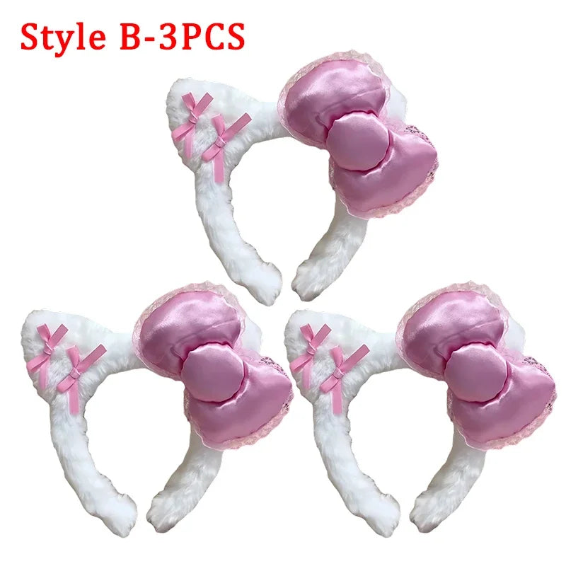 Kawaii Anime Cartoon Fashion Cat Hairband Bow Plush Hair Accessories Decorate Creative Personality Fashion Birthday Gift