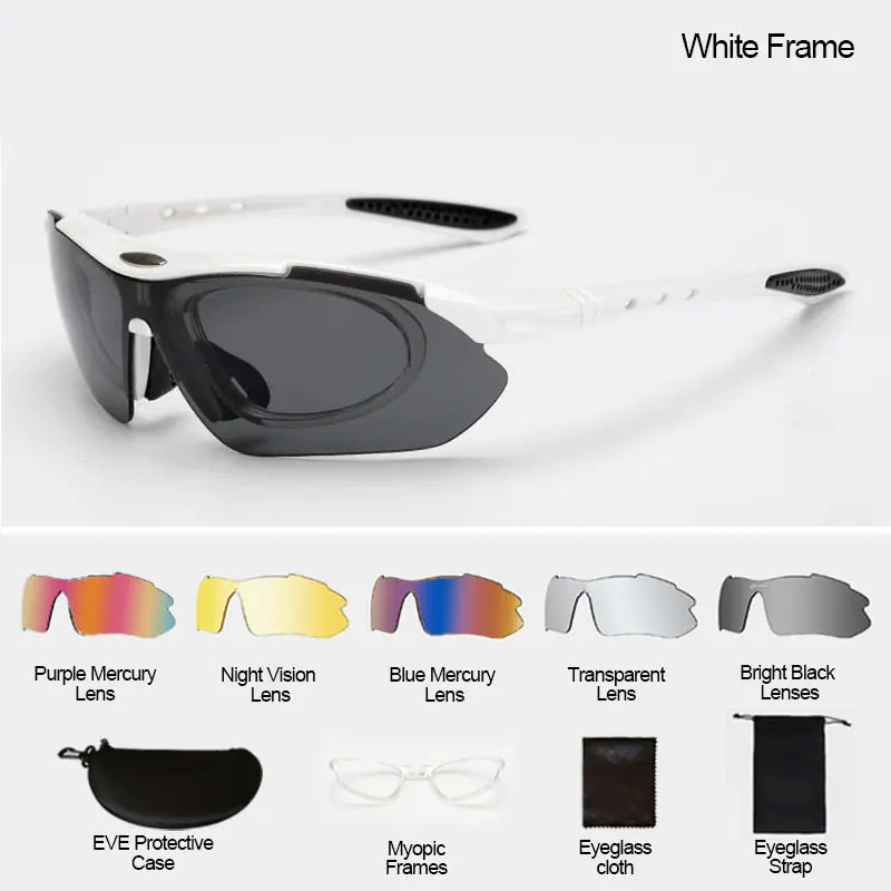 Cycling Glasses For Men's Women Men Outdoor Sports Bicycle Sunglasses MTB Road Goggles Eyewear 5 Lens Bike Equipment Driving