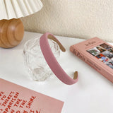 2022 Gentle Pink Womans Hairbands Girl Sweet Plush Wide Side Sponge Headband Hair Hoop Fashion Simple Solid Color Hair Accessory