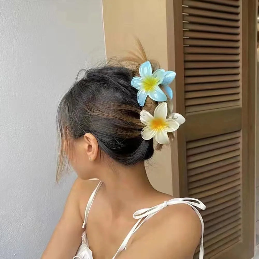 2Pcs Flower Hair Claw Clips for Women Gradient Large Claw Clips for Thick Hair Girls No-slip Hairpins Women Hair Accessories