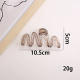 2pcs Women's Y2K Wavy High Glossy Amber Brown Large Lightweight Plastic Hair Clip Elegant and Minimalistic
