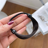 New Faux Wig Elastics Hair Ties for Women Girl Ponytail Wrap Holders Hair Band Simple Temperament Headwear Hair Accessories