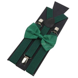 Elastic Leather Suspenders Bowtie Set Braces Men Women Sage Green Adjustable Braces Straps For Wedding Y-Back Shirt Accessories
