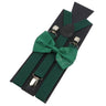 Elastic Leather Suspenders Bowtie Set Braces Men Women Sage Green Adjustable Braces Straps For Wedding Y-Back Shirt Accessories