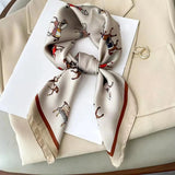 Fashion Luxury Brand 70cm Silk Square Scarf Women Satin Neck Tie Female Hair Bandana Headkerchief Shawl Wrap Hijab Echarpe